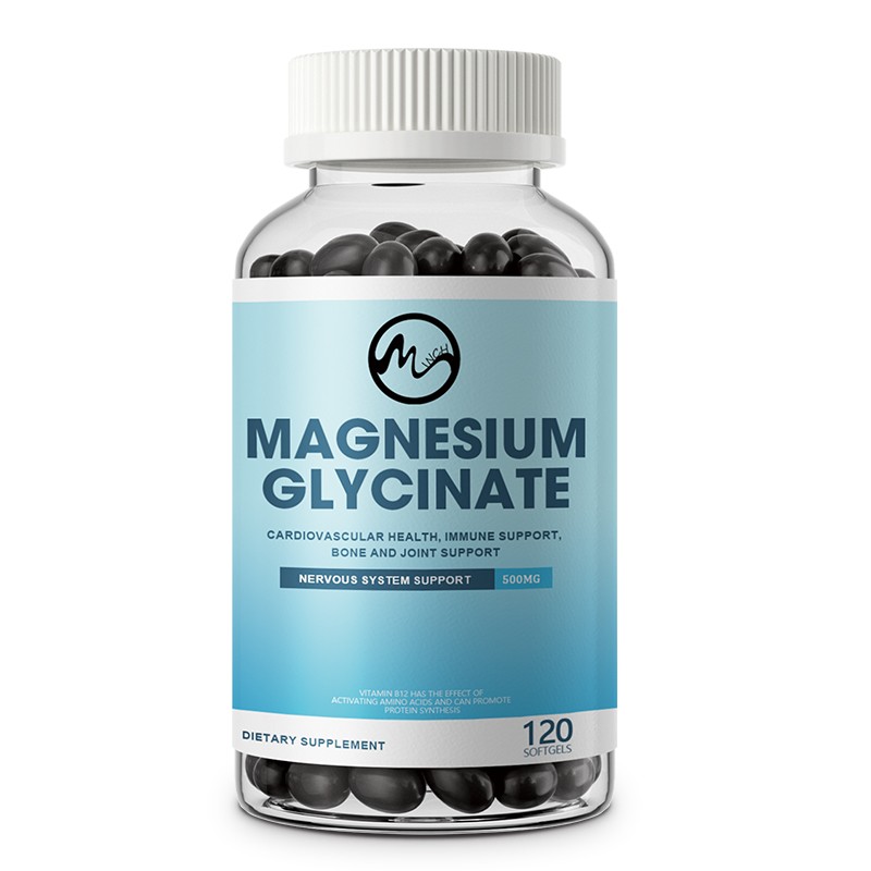 Magnesium Glycinate 500mg 120-600 Capsules for Calm, Stress, Sleep, Leg Cramp,