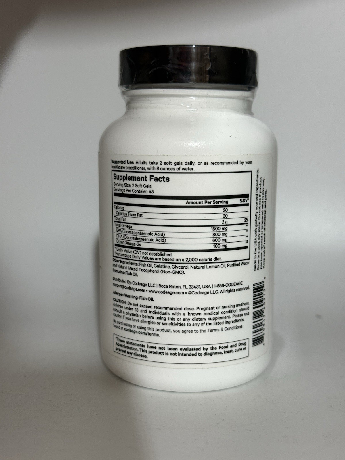 Codeage Amen, Omega-3, 1,500 mg, 90 Softgels (1.500 mg per Soft Gel)