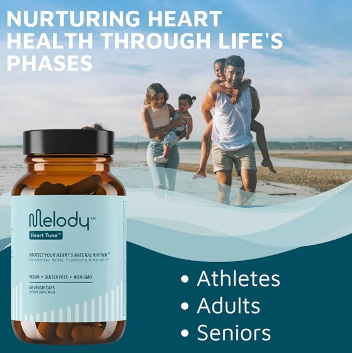 Melody Heart Tune 4-in-1 Blood Pressure Support Supplements Nattokinase Capsules