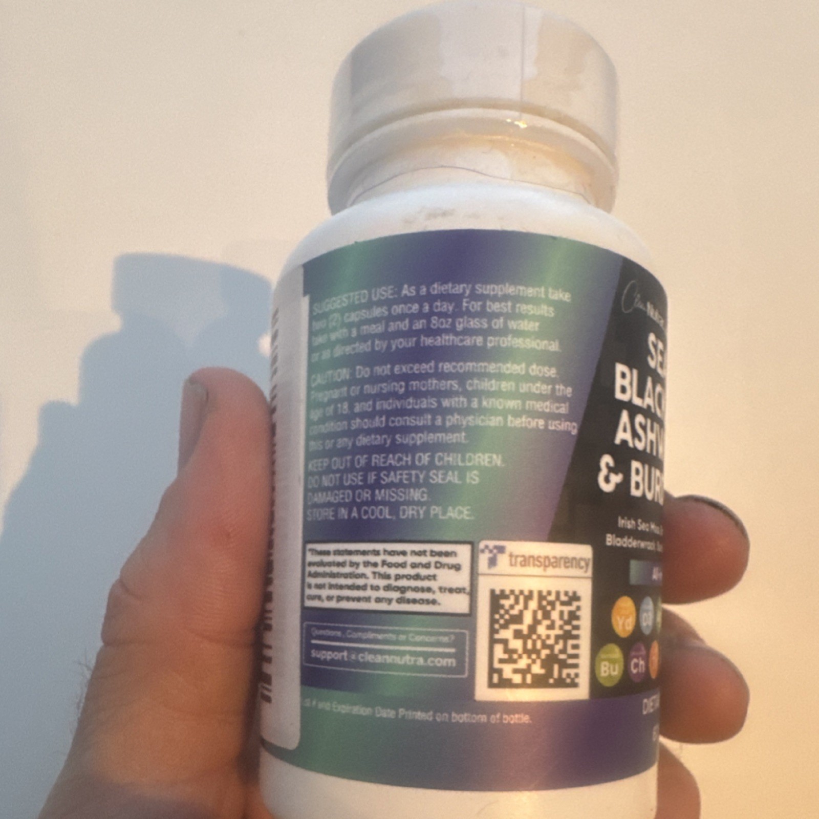 Clean Nutraceuticals Sea Moss Black Seed Oil Ashwagandha 60 Caps EXP 09/2026