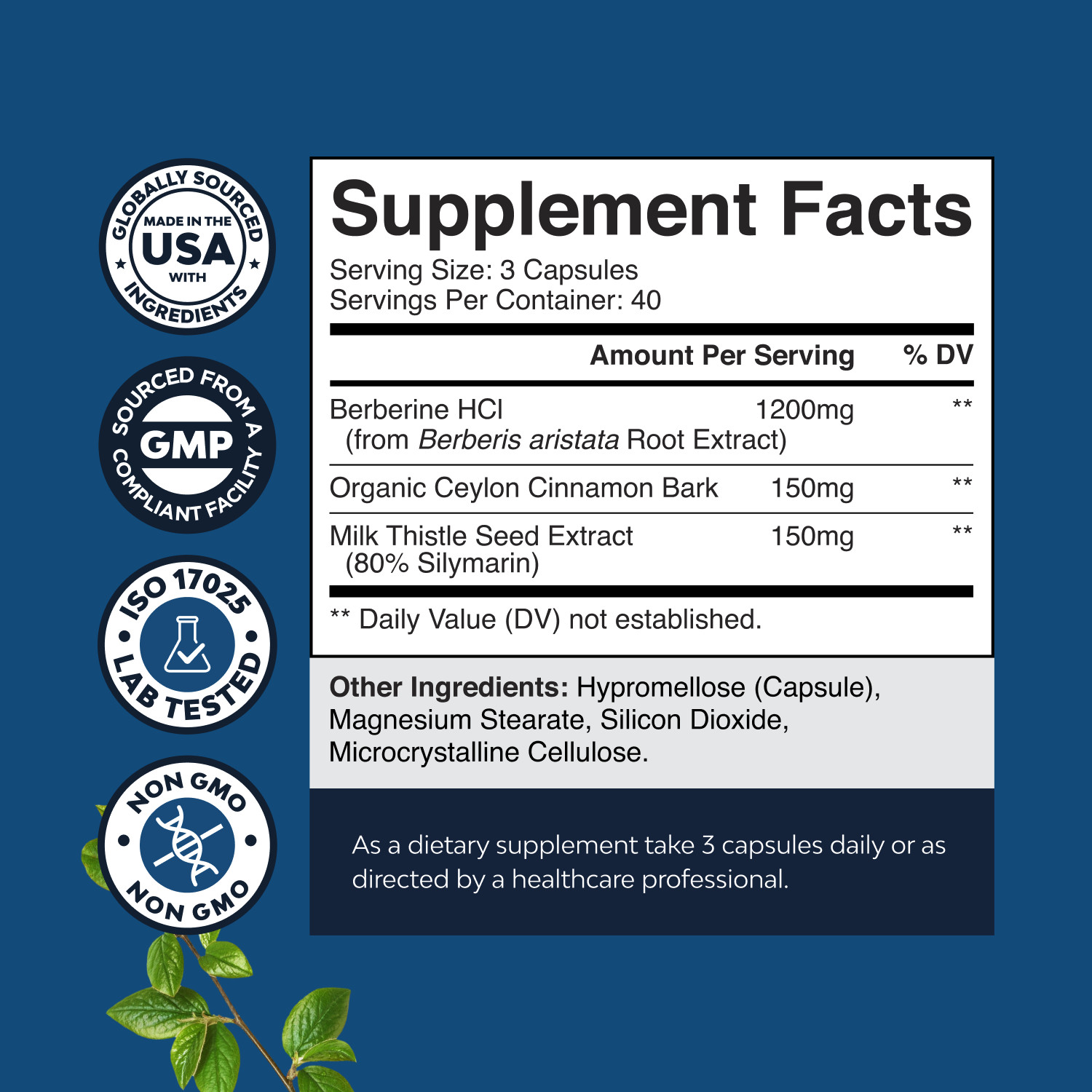 Balancing Berberine Plus 1200mg Per Serving Complex Antioxidant w/ Ceylon 120ct