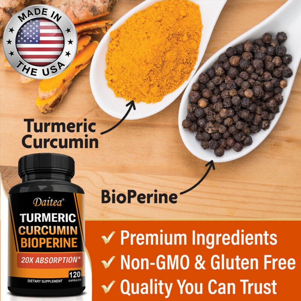 Turmeric Curcumin Highest Potency 95% 2500mg with BioPerine Black Pepper Extract
