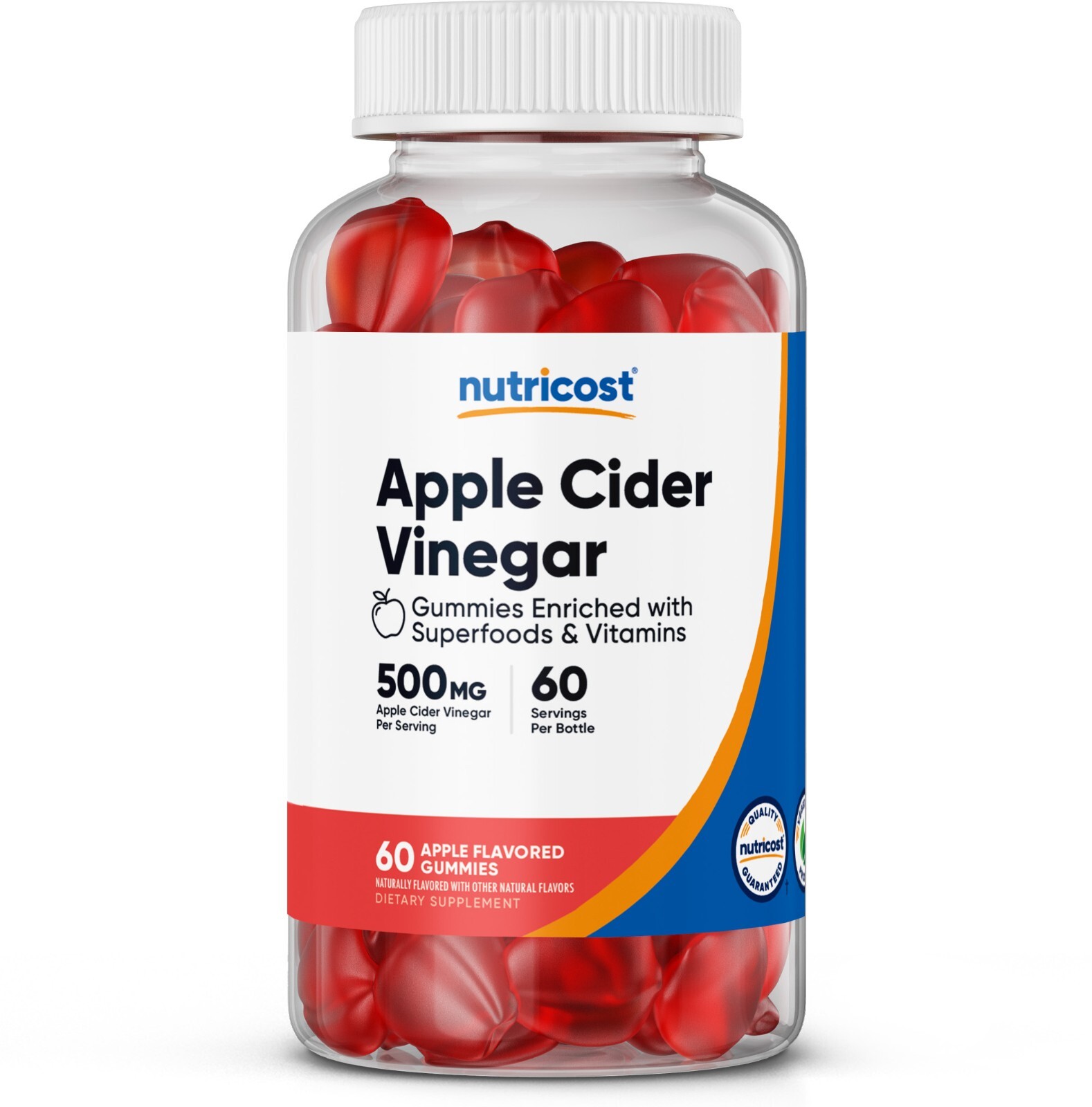 Nutricost Apple Cider Vinegar 500mg, 120 Gummies, Apple Flavored