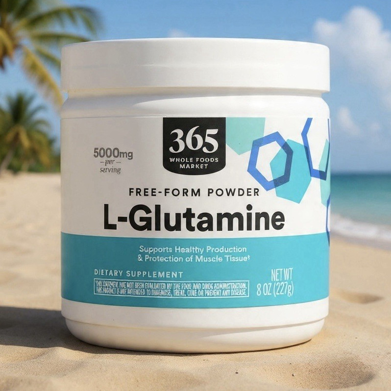 365 Whole Foods Market L-Glutamine Powder 5000mg Vegan 8 oz (227 g)