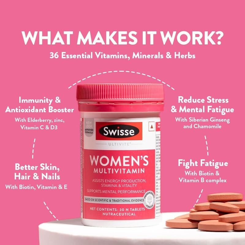 Swisse Women’s Multivitamin – Mfd In Australia -With 36 Herbs- 30 Tablets