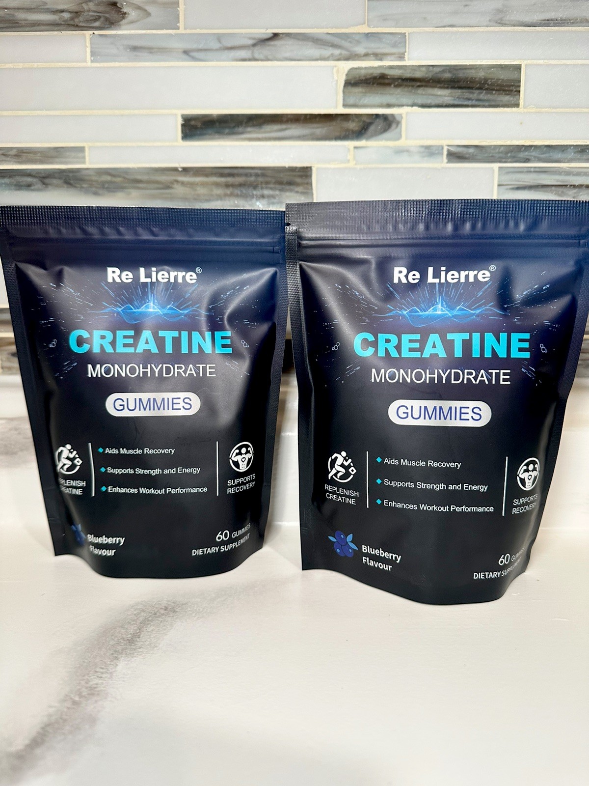 Re Lierre Blueberry Creatine Monohydrate Recovery Gummies 2 pack