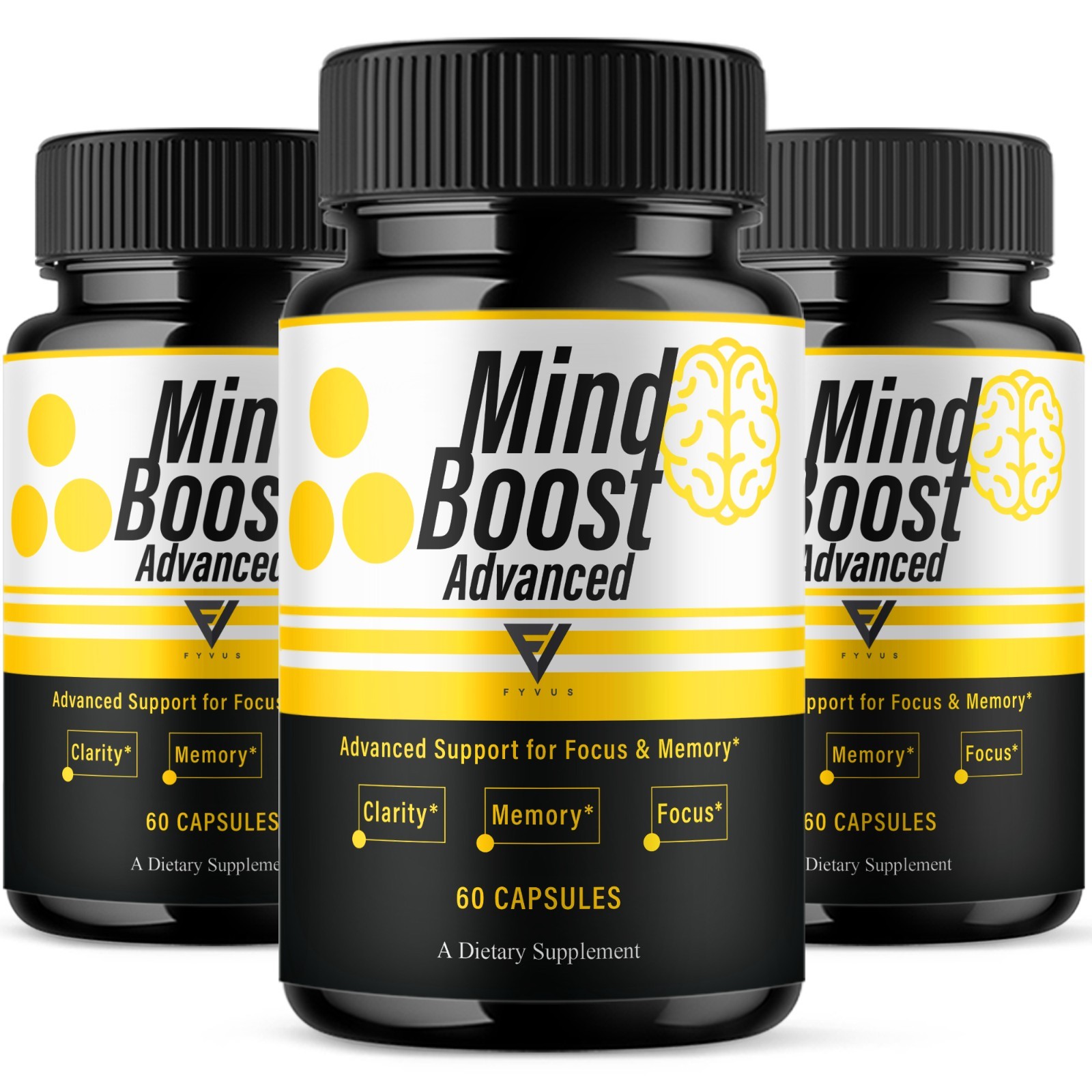 (3 Pack) Mind Boost Advanced Premium Nootropic Pills, Mind Boost (180 Capsules)