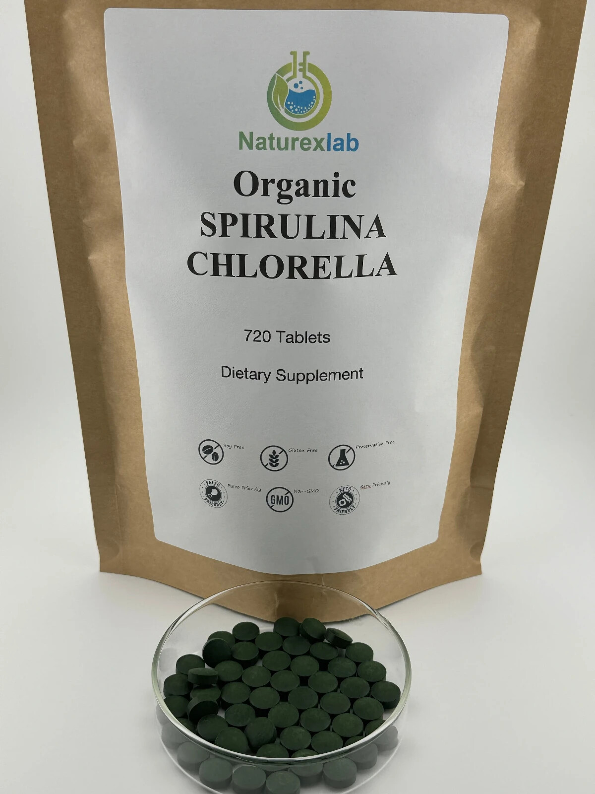 NatureLab Organic Spirulina Chlorella 720 Tablets