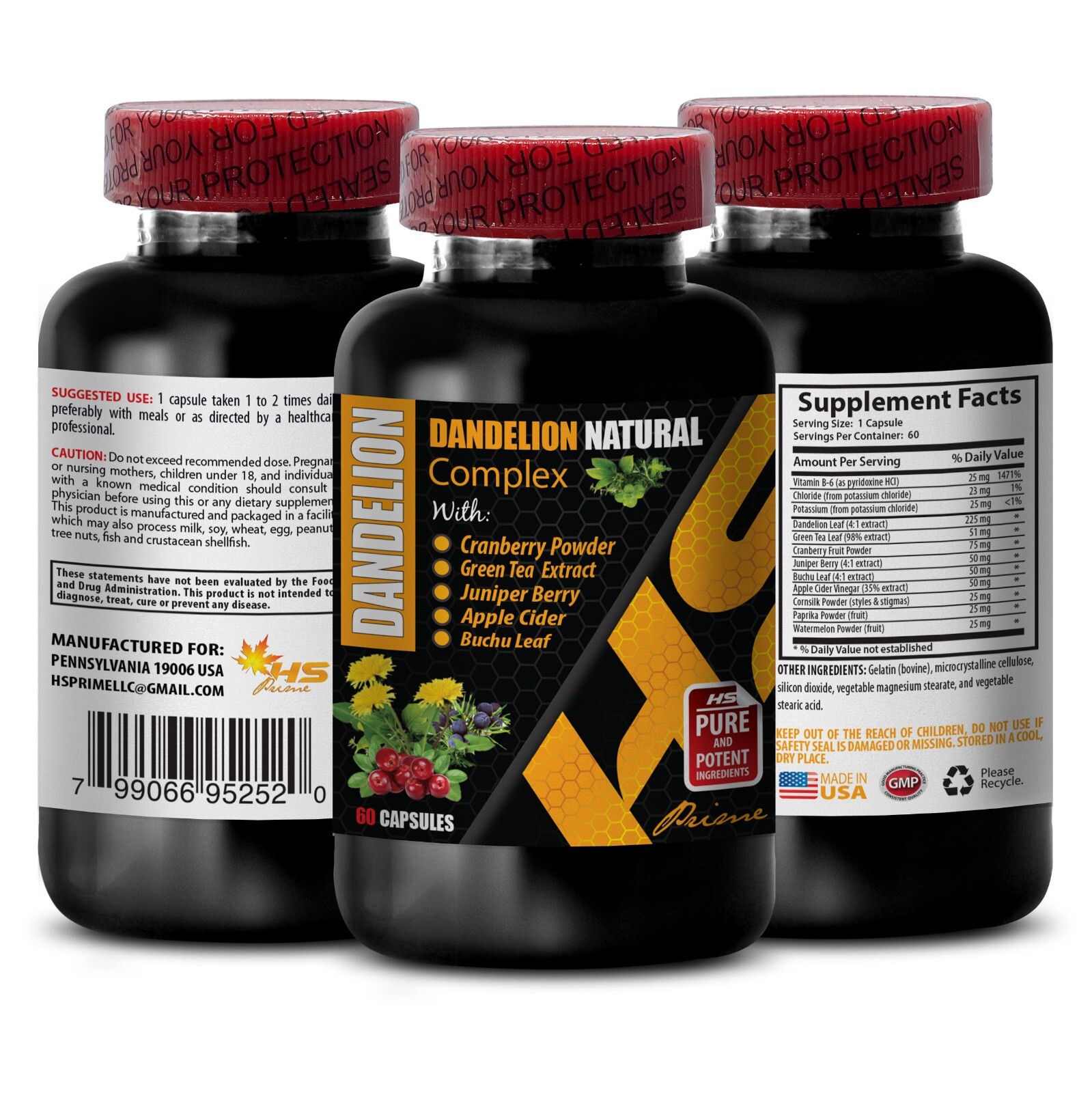 diuretic dandelion – DANDELION ROOT Extract Powder – 1 Bottle 60 Capsules