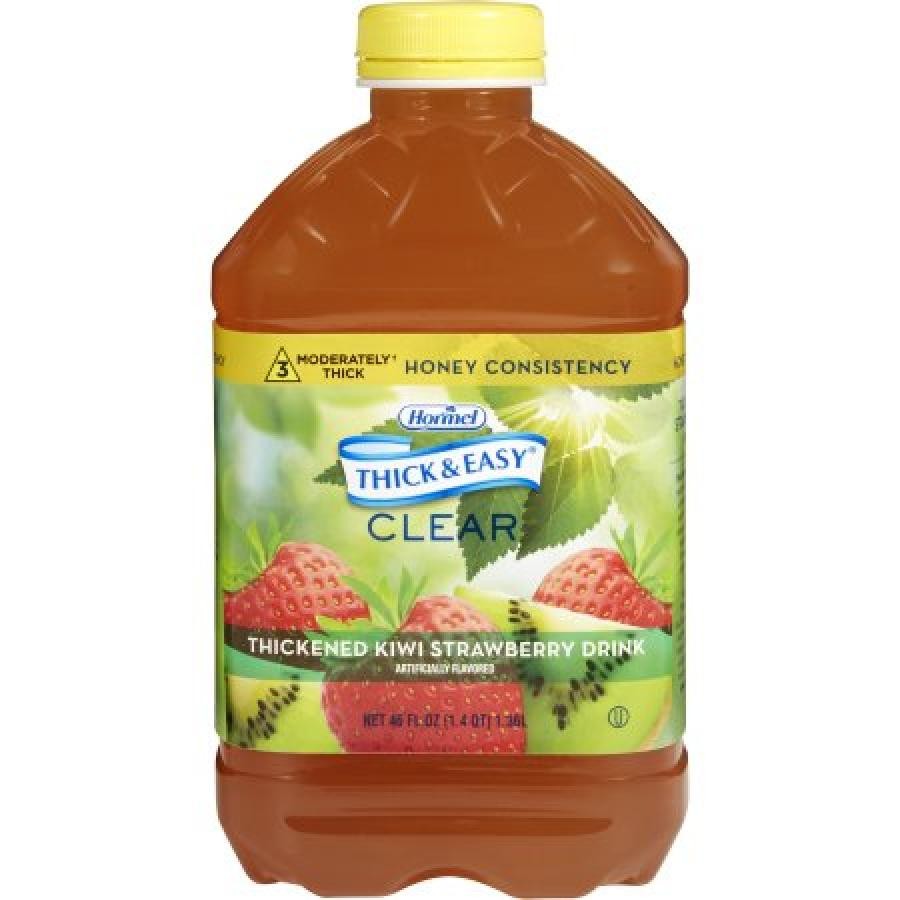 Hormel Thick & Easy Thickened Kiwi Strawberry Drink Honey Consist 46oz Bottle, 1