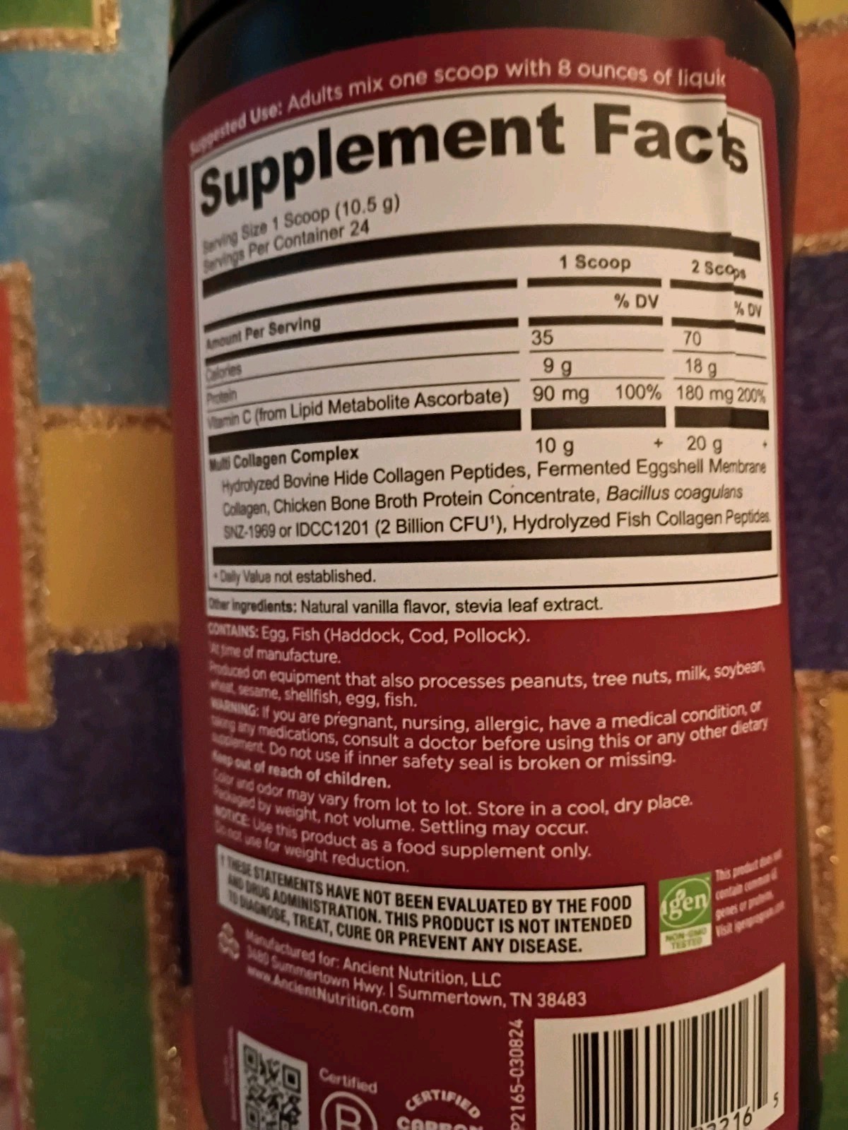 3 Ancient Nutrition Multi Collagen Protein Unflavored Or Vanilla 8.6oz 12/26