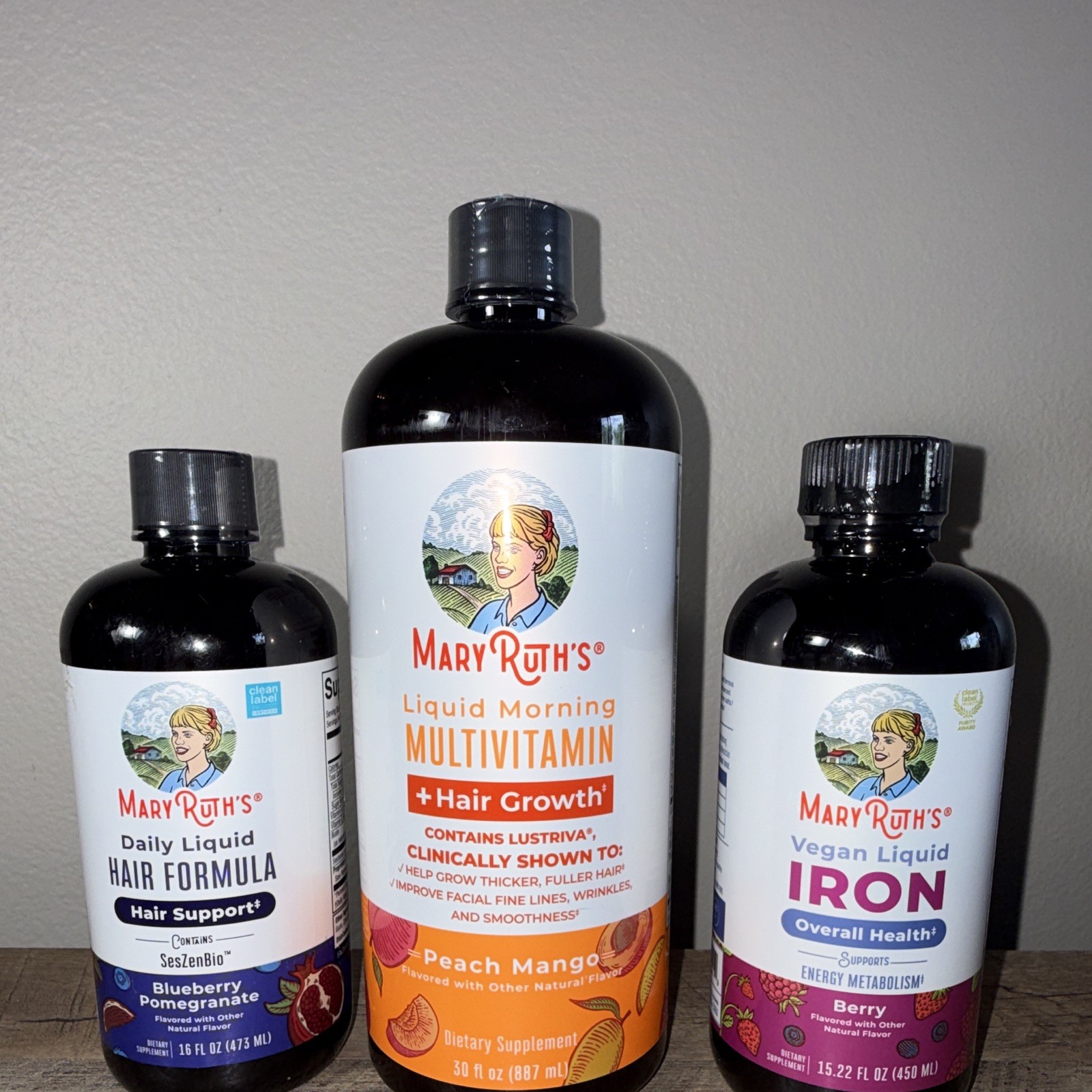 MaryRuth’s Liquid & Gummy Multivitamin + Iron Hair Support, Sugar Free BUNDLE