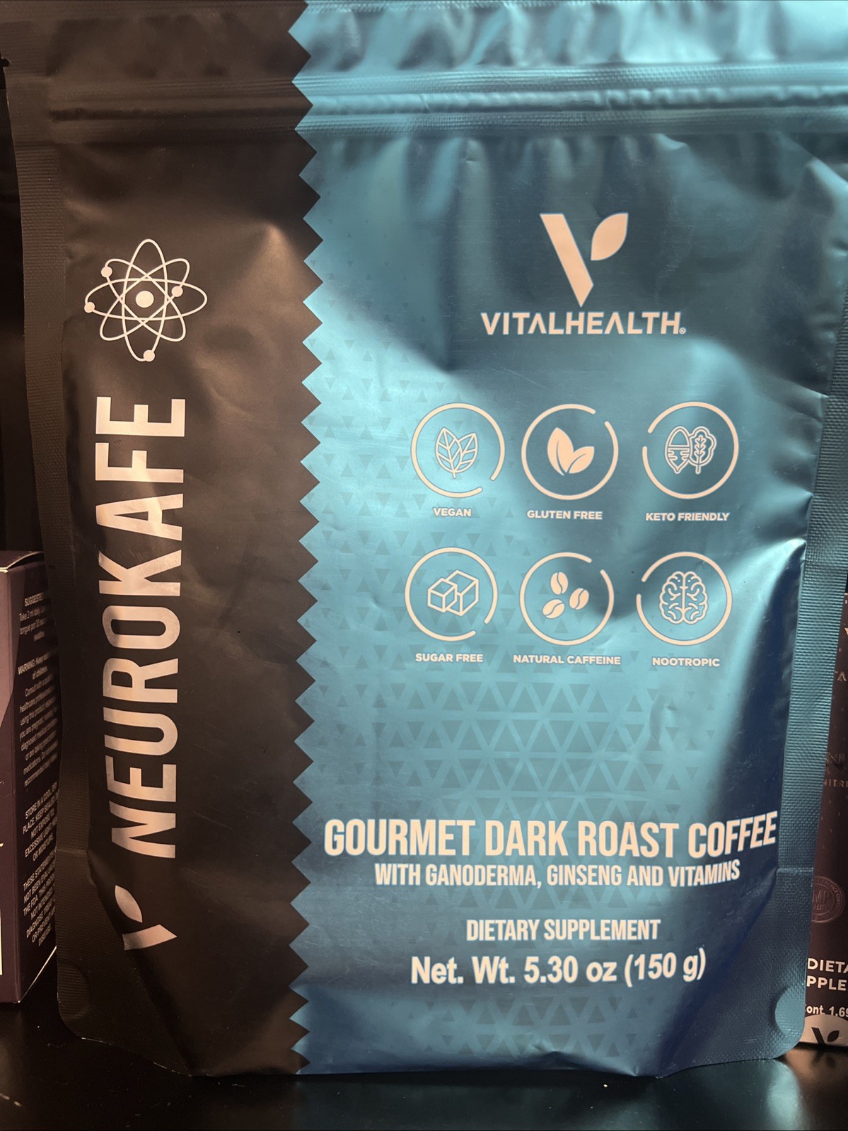Vitalhealth V-NEUROKAFE Gourmet Dark Roast Coffee with Probiotics 5.30oz