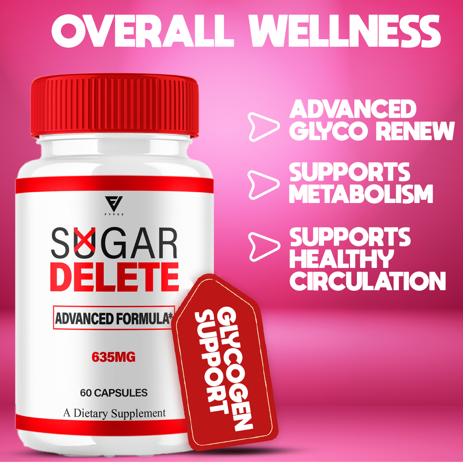 (3 Pack) Sugar Delete Glycogen Pills, SugarDelete Max Strength (180 Capsules)