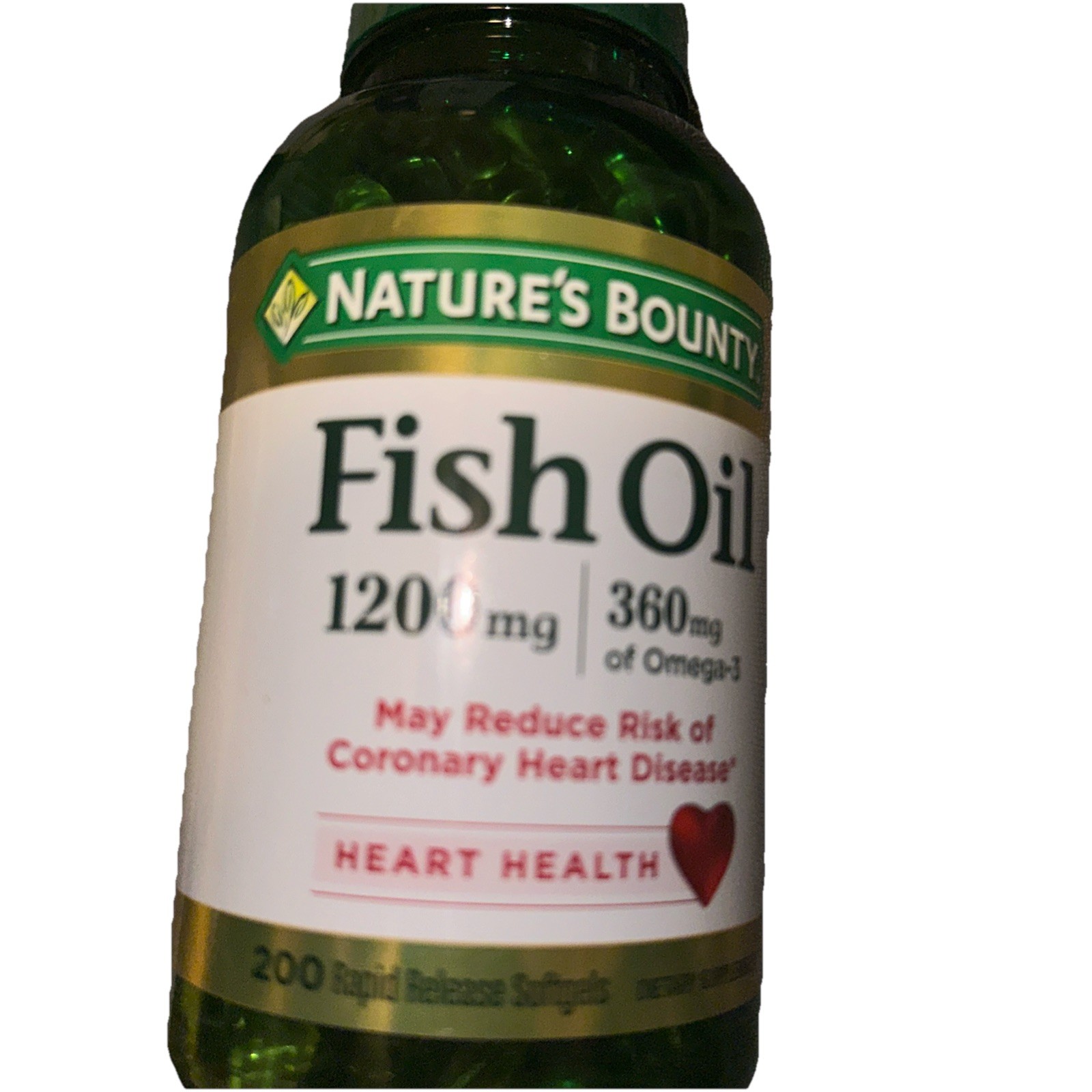 Nature’s Bounty Fish Oil 1000 Mg, Odorless, 200 Rapid Release Softgel Exp:03/27