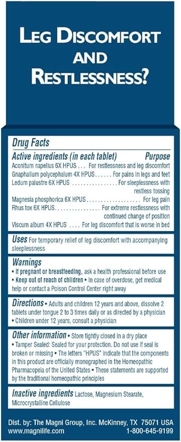 Leg Muscle Relaxant Sleep Aid to Relieve Tension & Restlessness