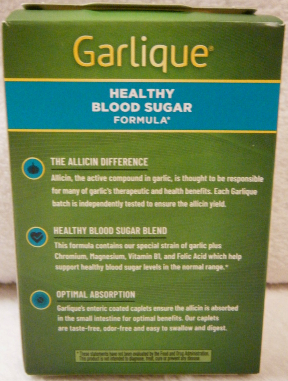 Garlique Healthy Blood Sugar Caplets- 60 Count **FAST SHIP**