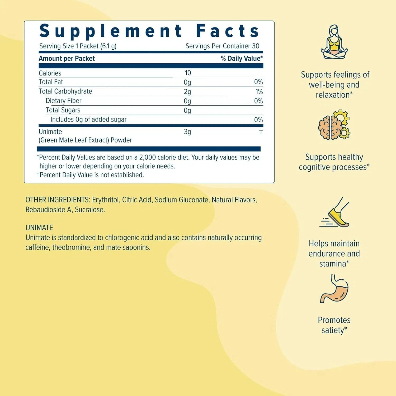 Unicity Unimate Yerba Mate Supplement LEMON Flavour 30 Sachet – FREE SHIPPING