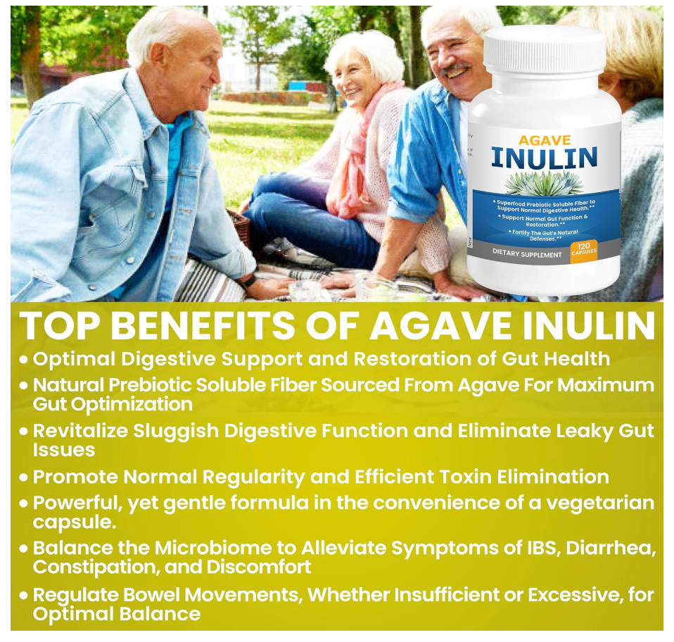 Kidney Restore Agave Inulin Prebiotic Fiber Caps 120 Ct Digestive EXP 07/27
