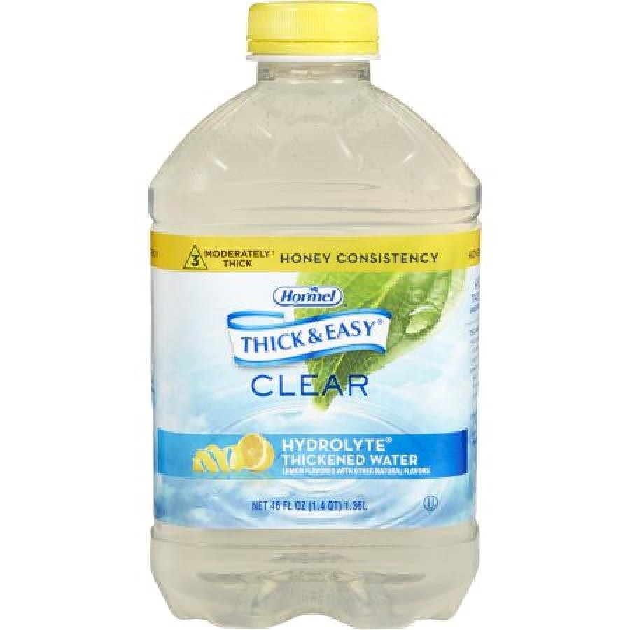 Hormel Thick & Easy Hydrolyte Thickened Water Lemon Honey Consist 46oz Bottle, 6