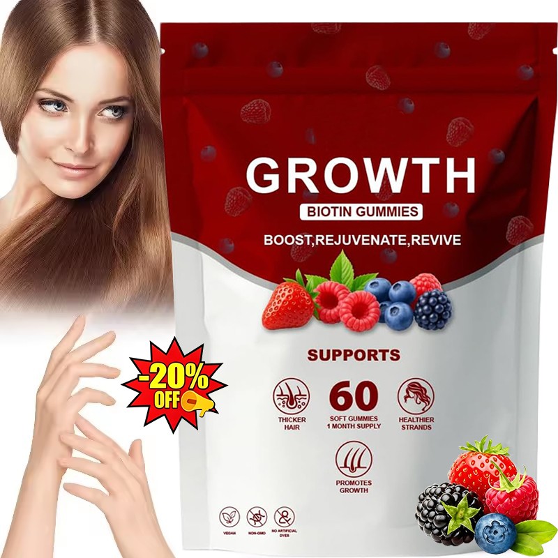 Hair Growth Gummies – Biotin Vitamins Plant Extracts, Supports Health