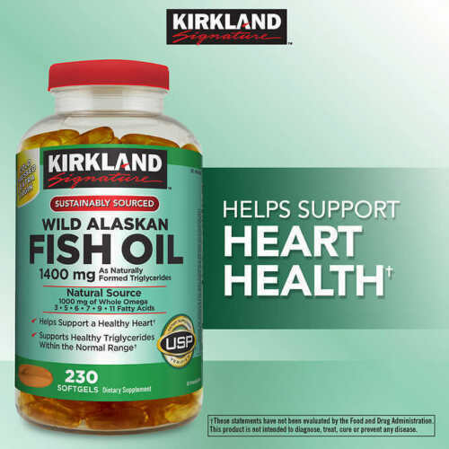 New Kirkland Signature Wild Alaskan Fish Oil 1400 mg230 Softgels FREE SHIPPING