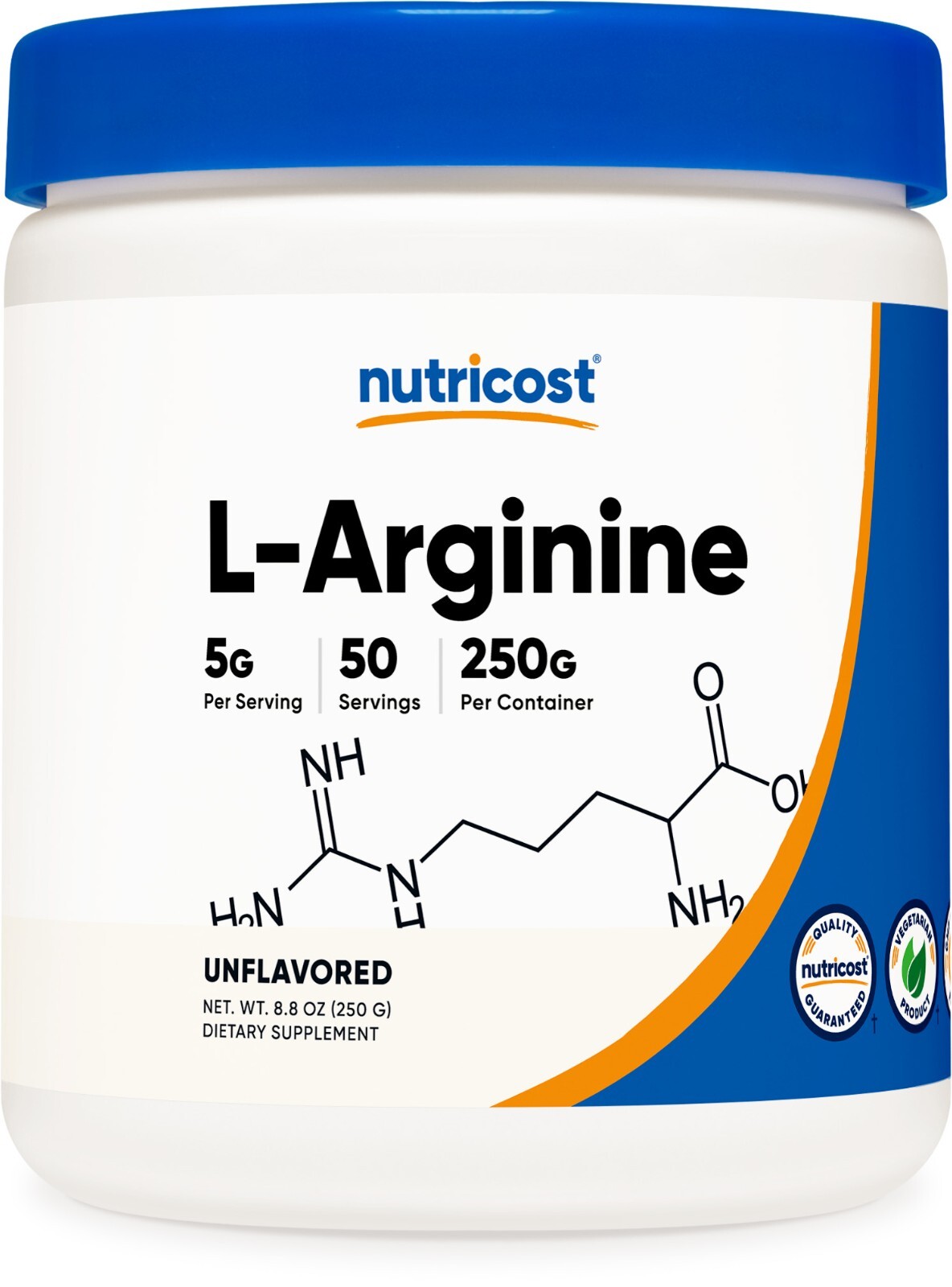 Nutricost L-Arginine (250 Grams) – Pure L-Arginine Powder – 5000mg Per Serving