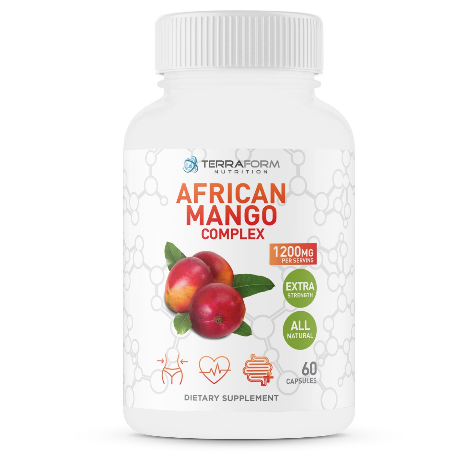 African Mango Complex Diet Pills – Natural Way to Burn Fat – 1200mg/30 Serv.