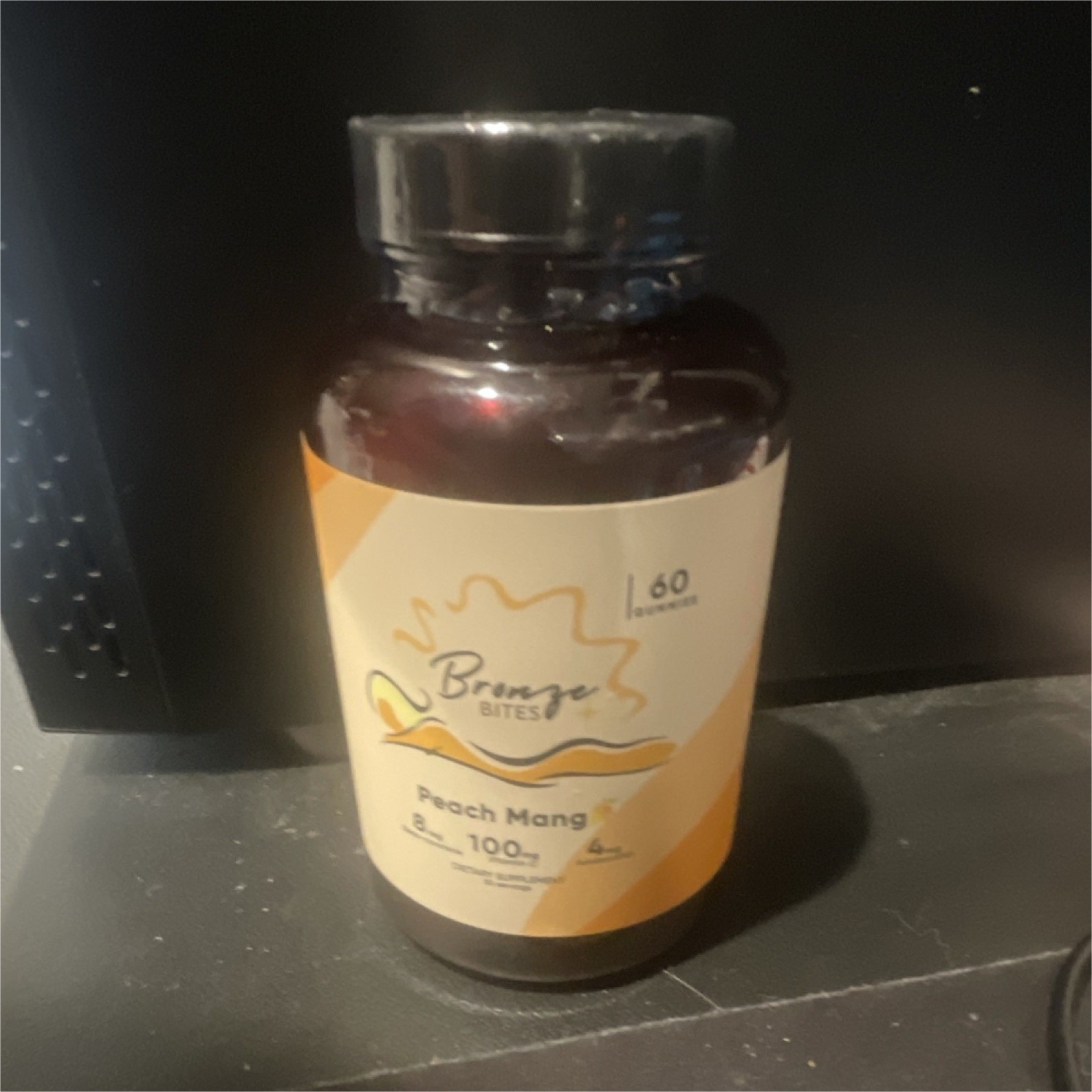 Bronze Bites Skin Tanning Gummy Dietary Supplement, Peach Mango, 60 Gummies