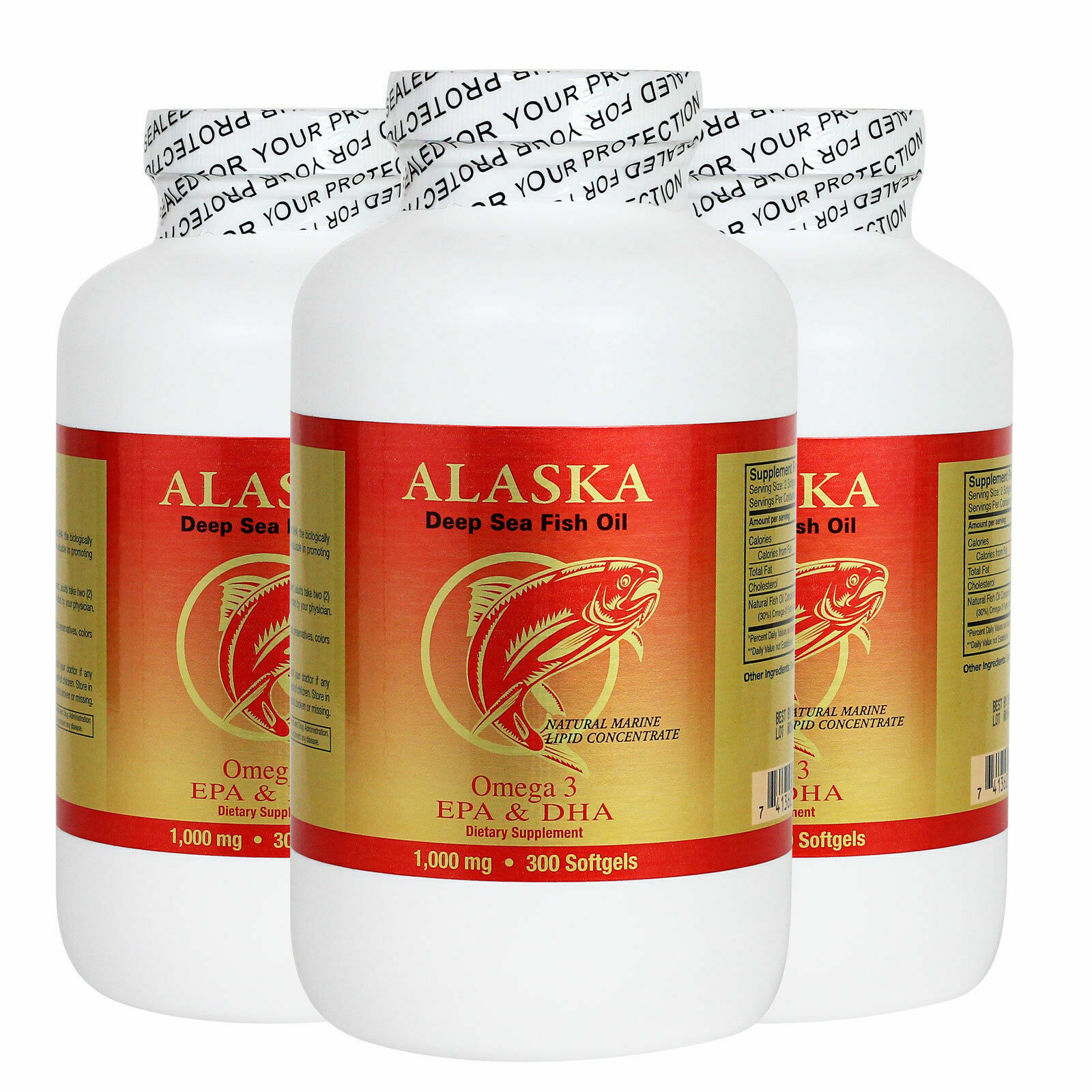 3 x NCB Omega 3 Fish Oil 1000mg 300 Softgels FREE SHIPPING MADE IN USA