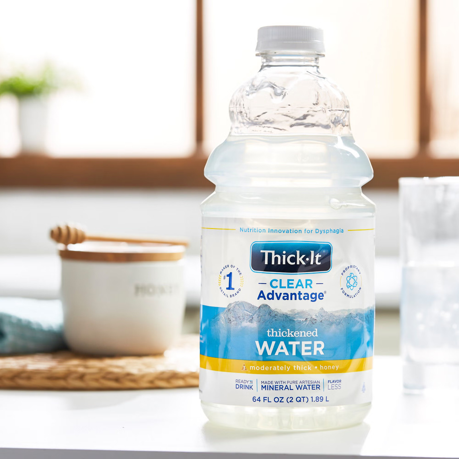 Thick-It Clear Advantage Thickened Water Unflavored 64 oz. Bottle 4 Ct
