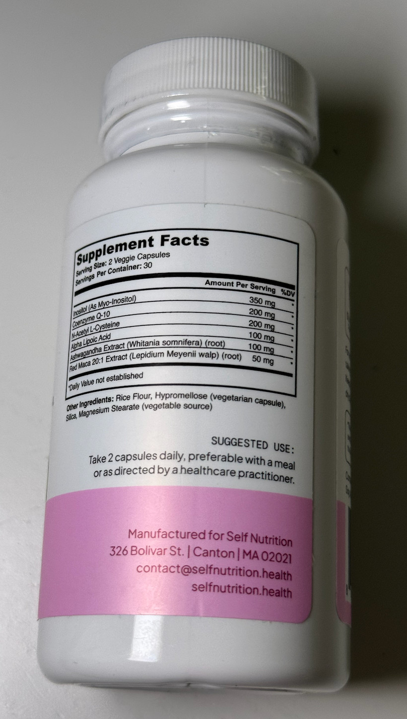 Self Nutrition Fertility Support for Women SEALED