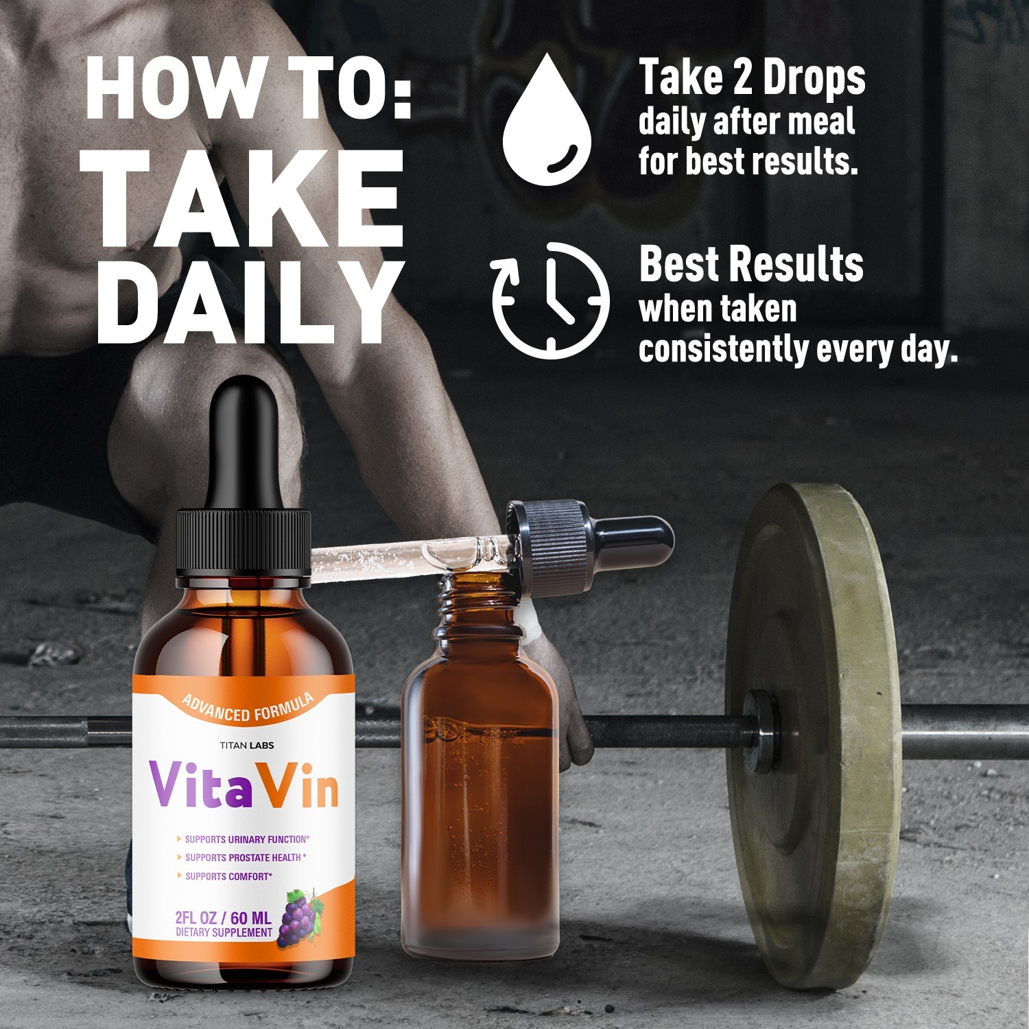(1 Pack) Vita Vin Male Support Drops Advanced VitaVin Supplement 30 Servings