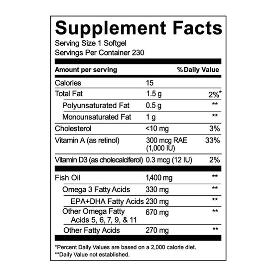 Kirkland Signature Wild Alaskan Fish Oil 1400 mg 230 Softgels USP Ver EXP:08/27