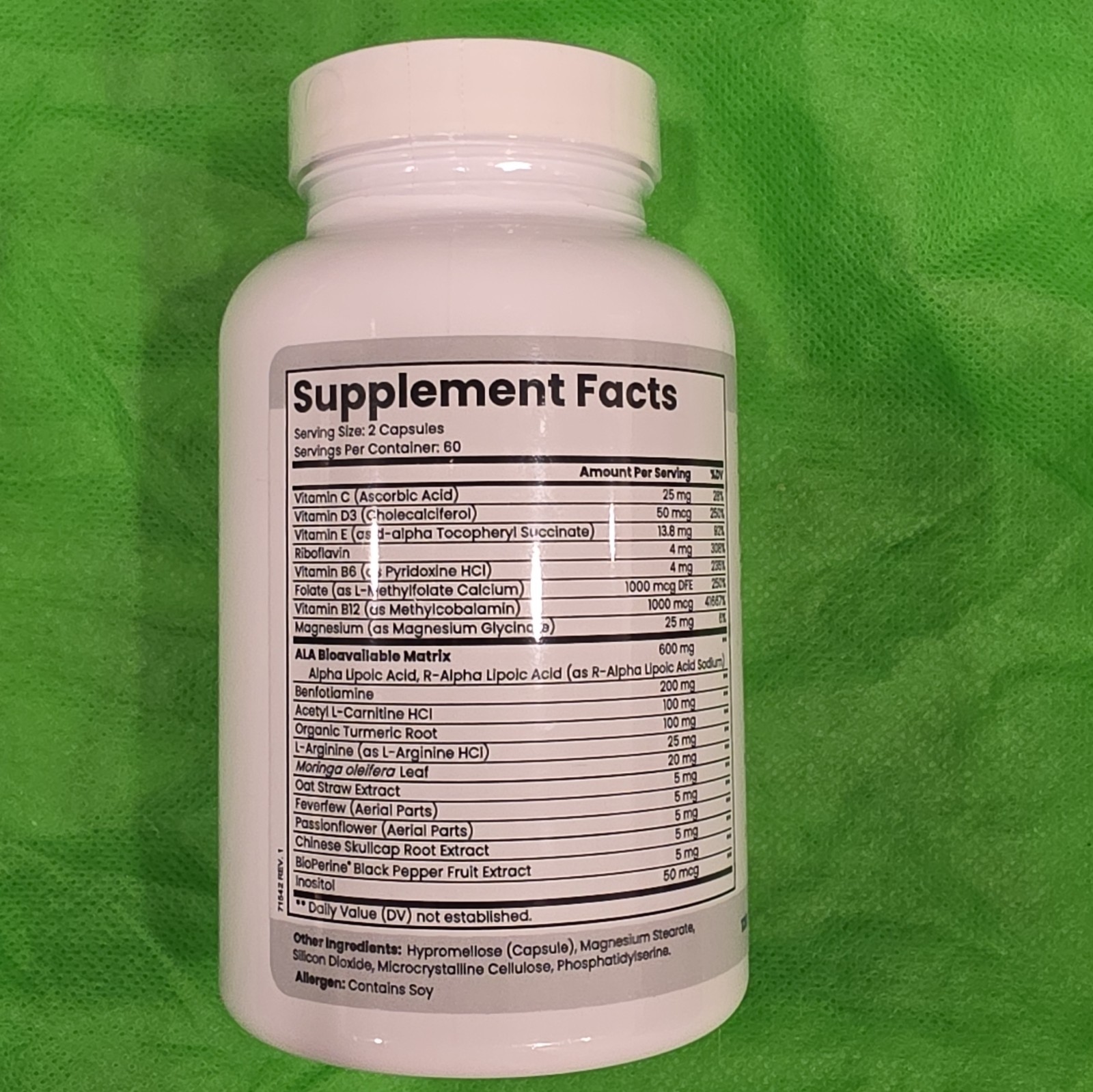 Zen Nutrients NeuraZenx Nerve Support Alpha Lipoic Acid 1200mg 120 Caps GMO Free