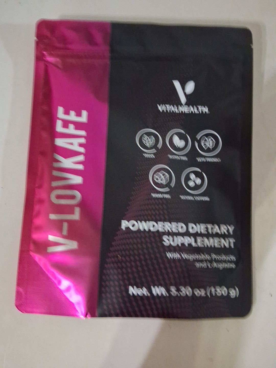 Vital Health V-LOVKAFE Gourmet Dark Roast Coffee with L-Arginine 5.3 oz