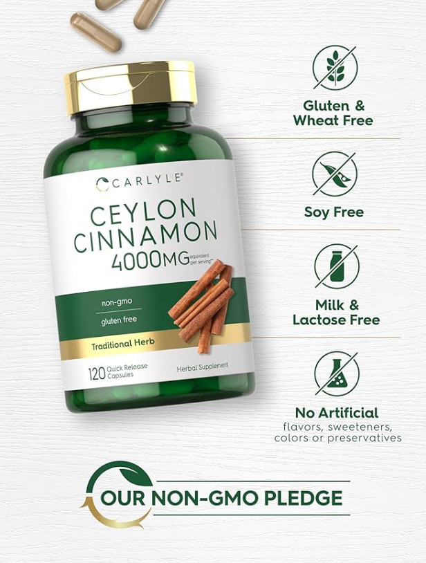 120 Mejores Pastillas De Canela Pura De Alta Potencia Con 4000 Mg Superior Efect