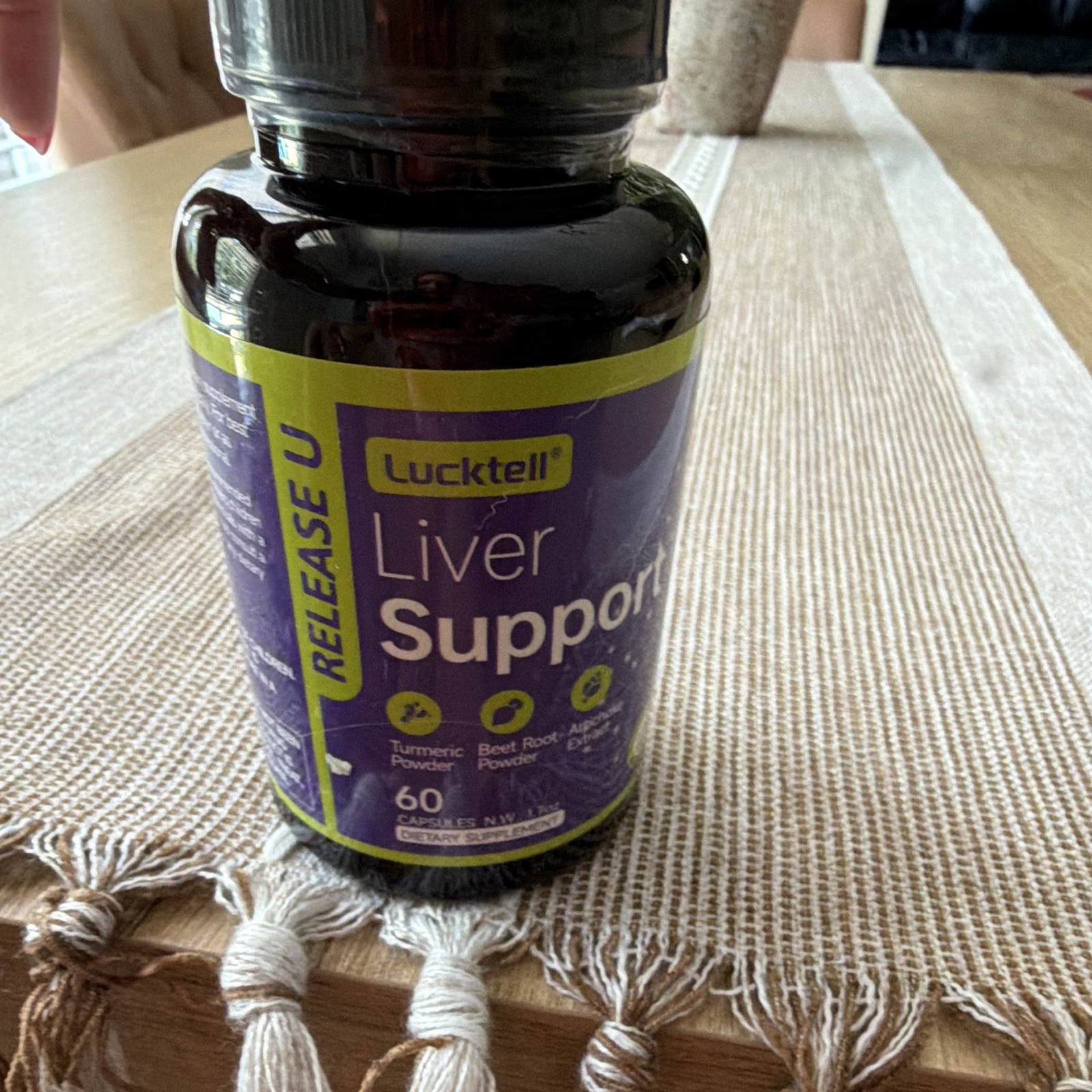 Lucktell Release U Liver Support Dietary Supplement Turmeric Beet Artichoke 60ct