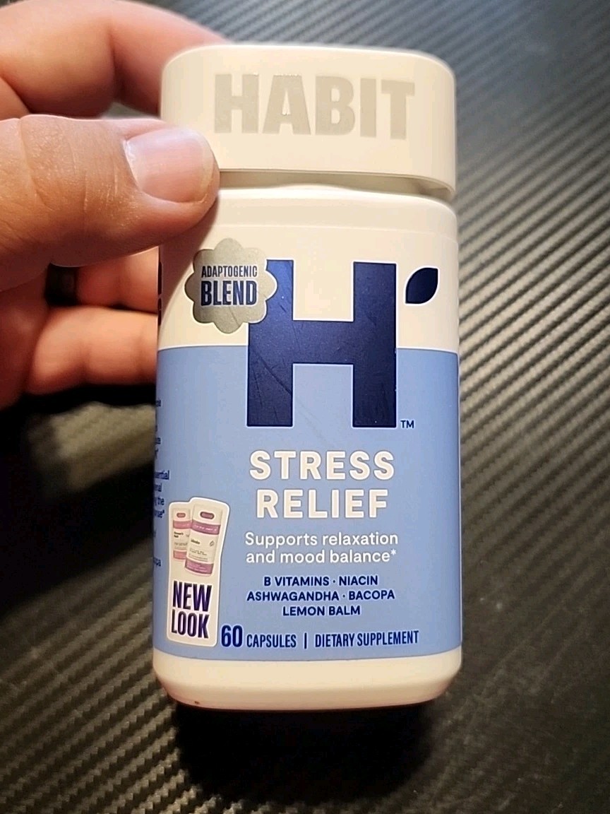 Habit Stress Relief Supplement 60 Support Relaxation Capsules 08/2026