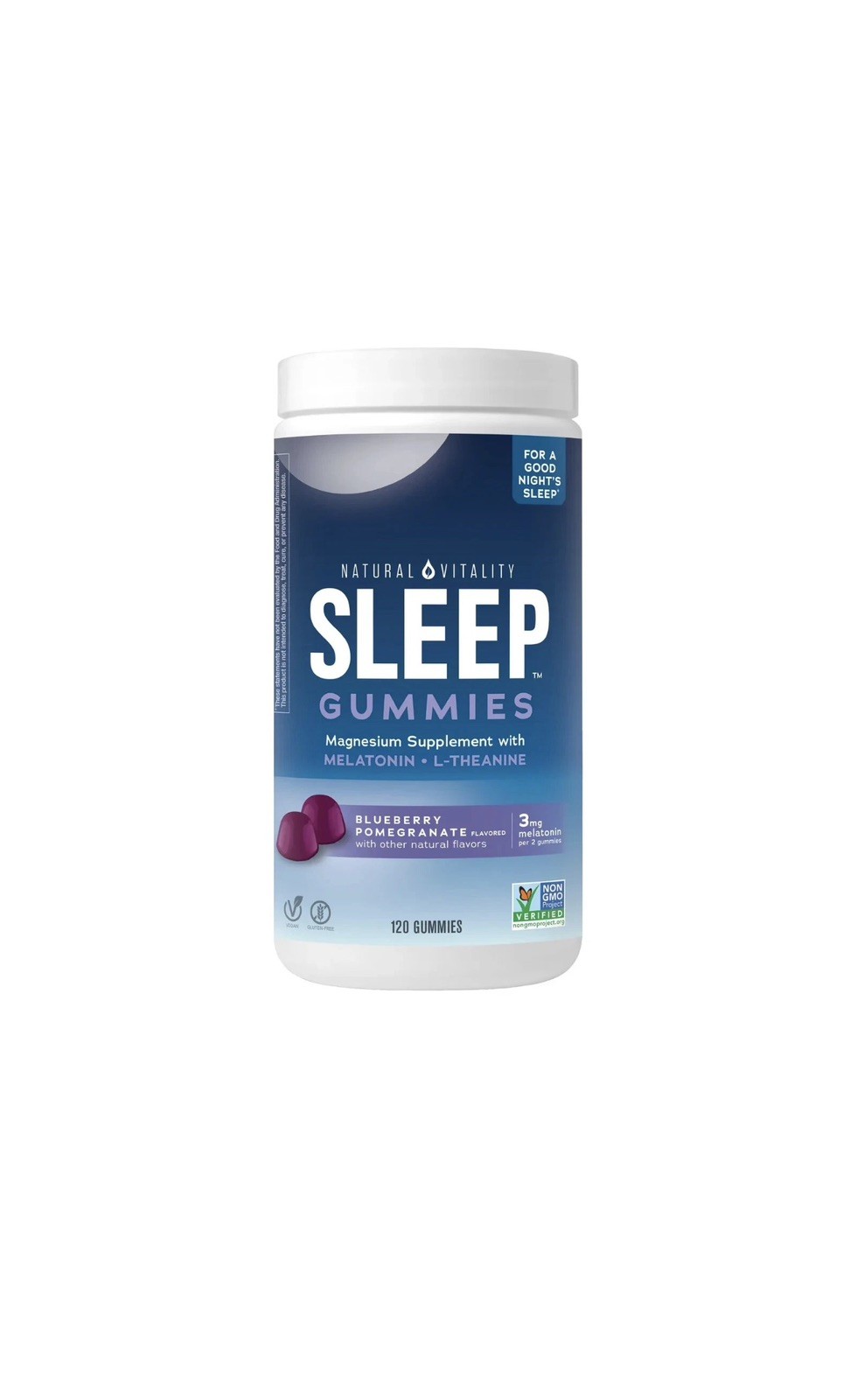 Natural Vitality Sleep Melatonin L-Theanine Blueberry 60 Gummies EXP 10/2026
