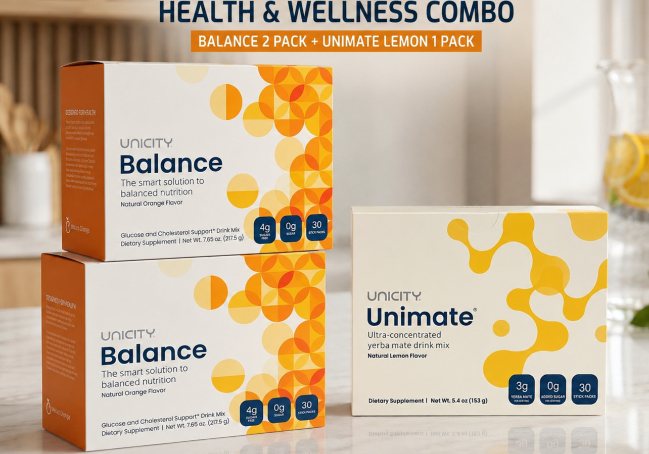 Pack Of 3-Unicity Balance 60ct + Unimate Lemon 30ct Combo (Free Shipping)