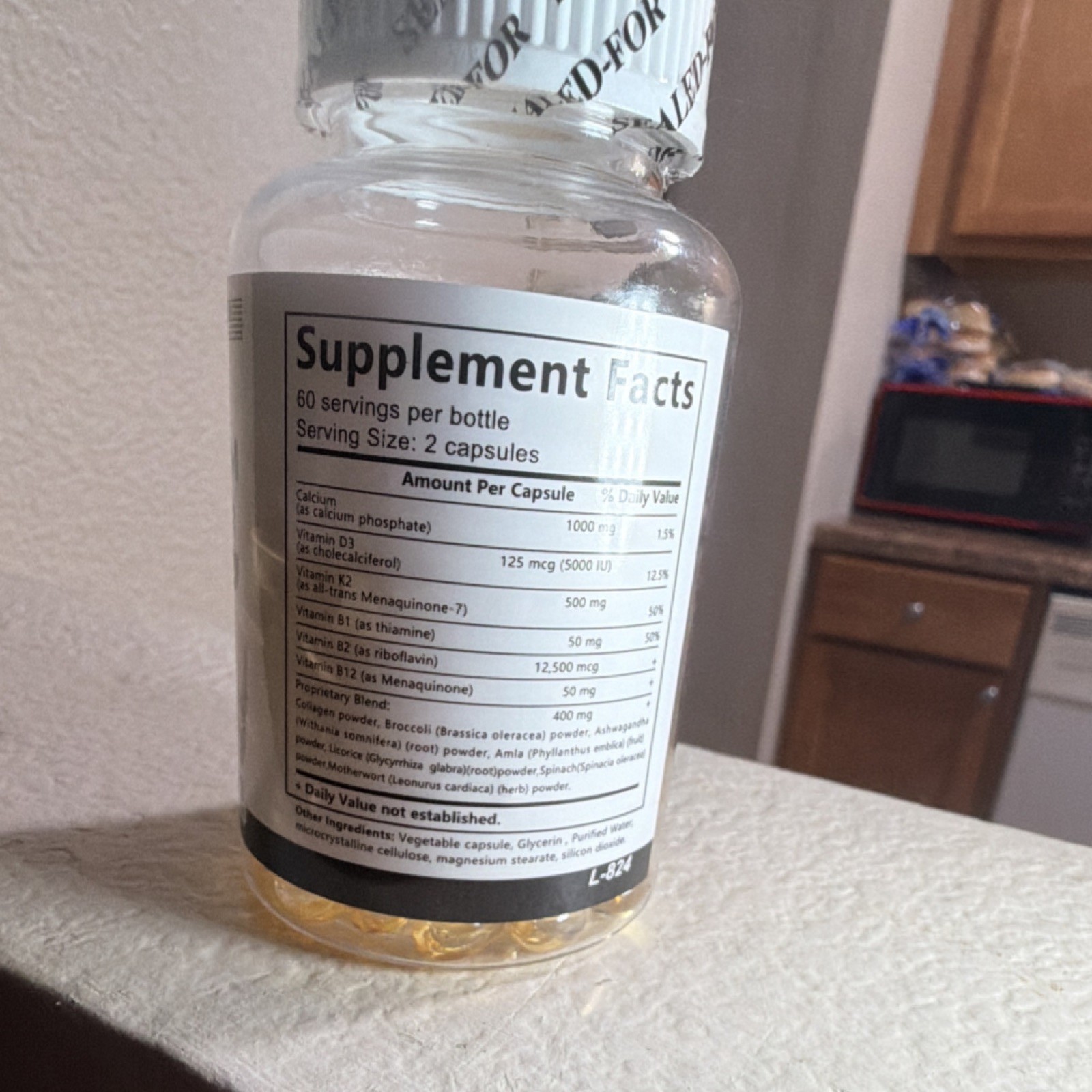 Balincer Calcium D3 K2 B12 Glucosamine Chondroitin Capsules Adult 120 Vegan
