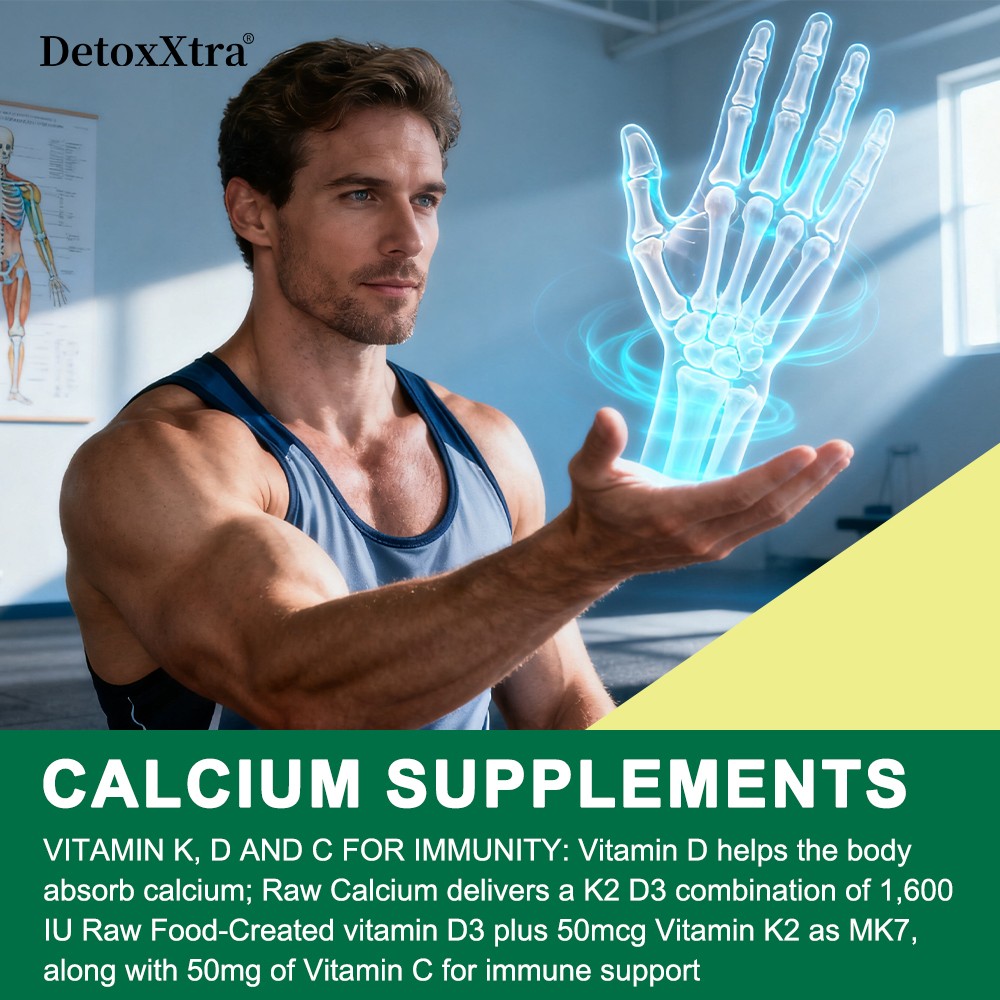 Plant Calcium Supplement-With VitaminD3,K2 for Strong Bones&Joint 120 Caps
