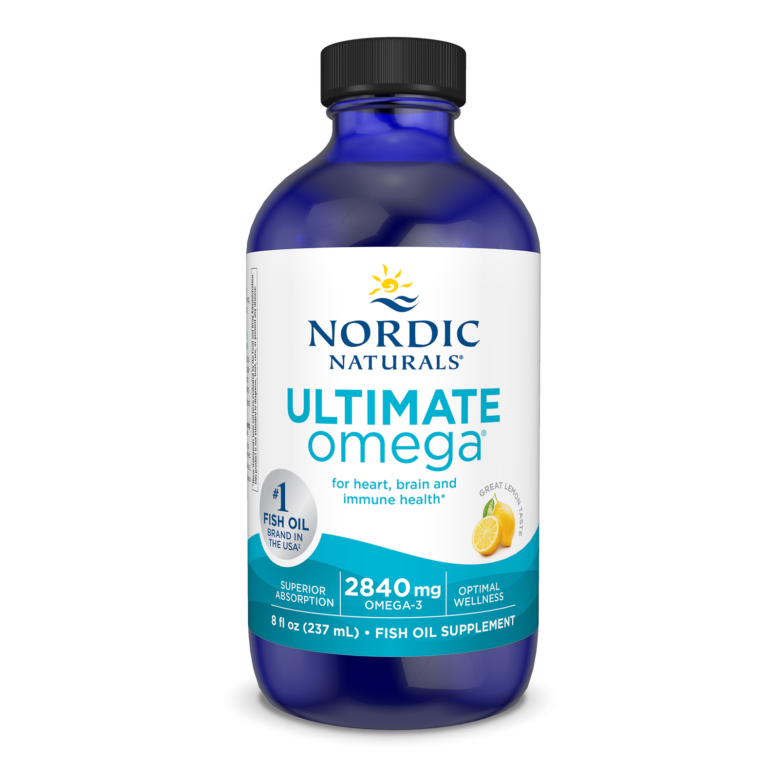 Nordic Naturals Ultimate Omega Liquid – Lemon Omega 3 Fish Oil 8 Oz
