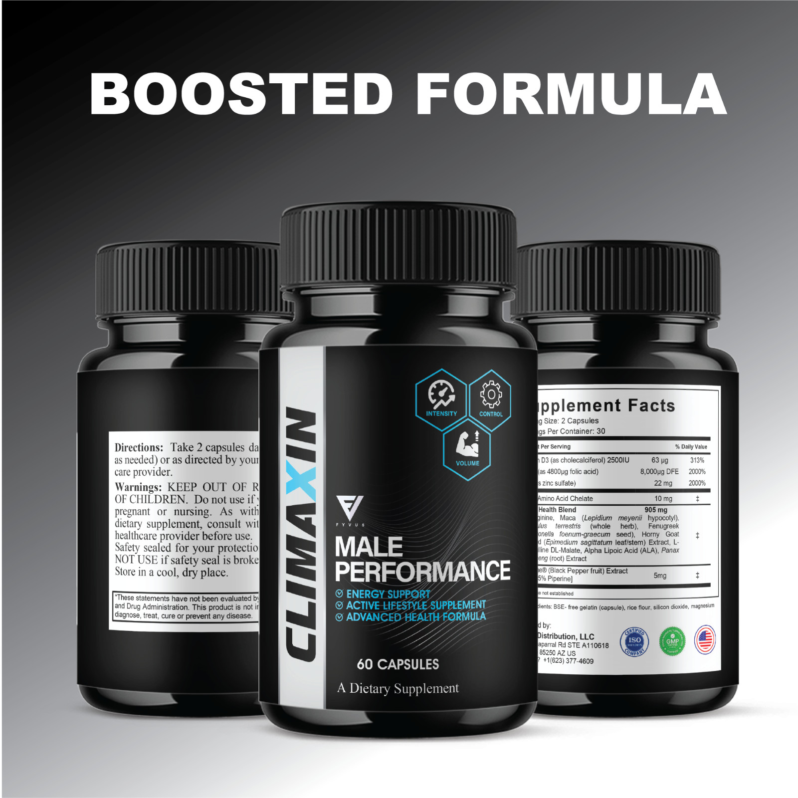 (3 Pack) Climaxin Premium Performance Capsules, Climaxin Advanced (180 Capsules)