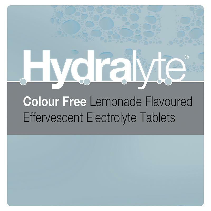 Hydralyte Color Free Lemonade Flavored Effervescent Electrolyte 20 Tablets
