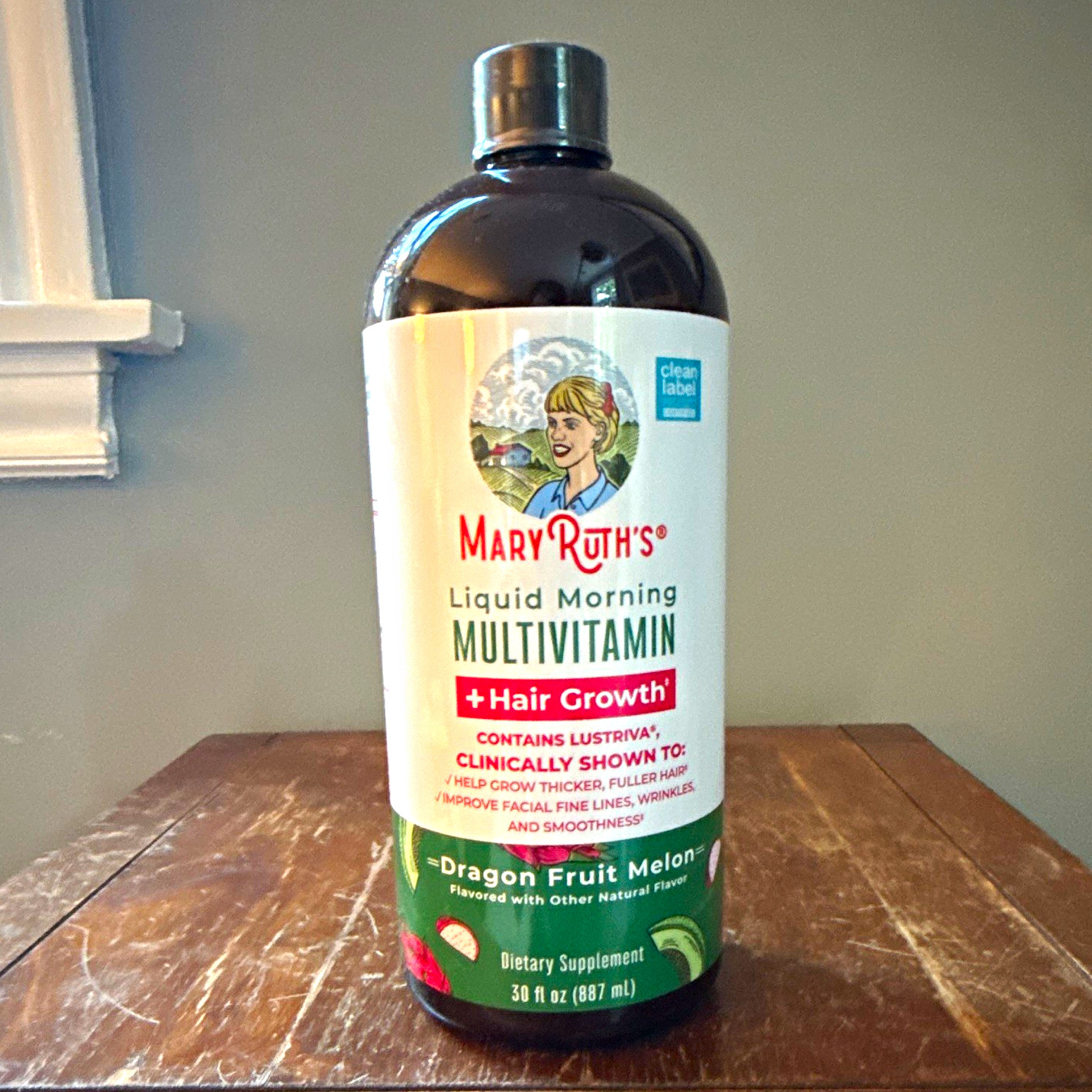 MaryRuth’s Liquid Morning Multivitamin + Hair Growth, Dragon Fruit Melon 30 oz
