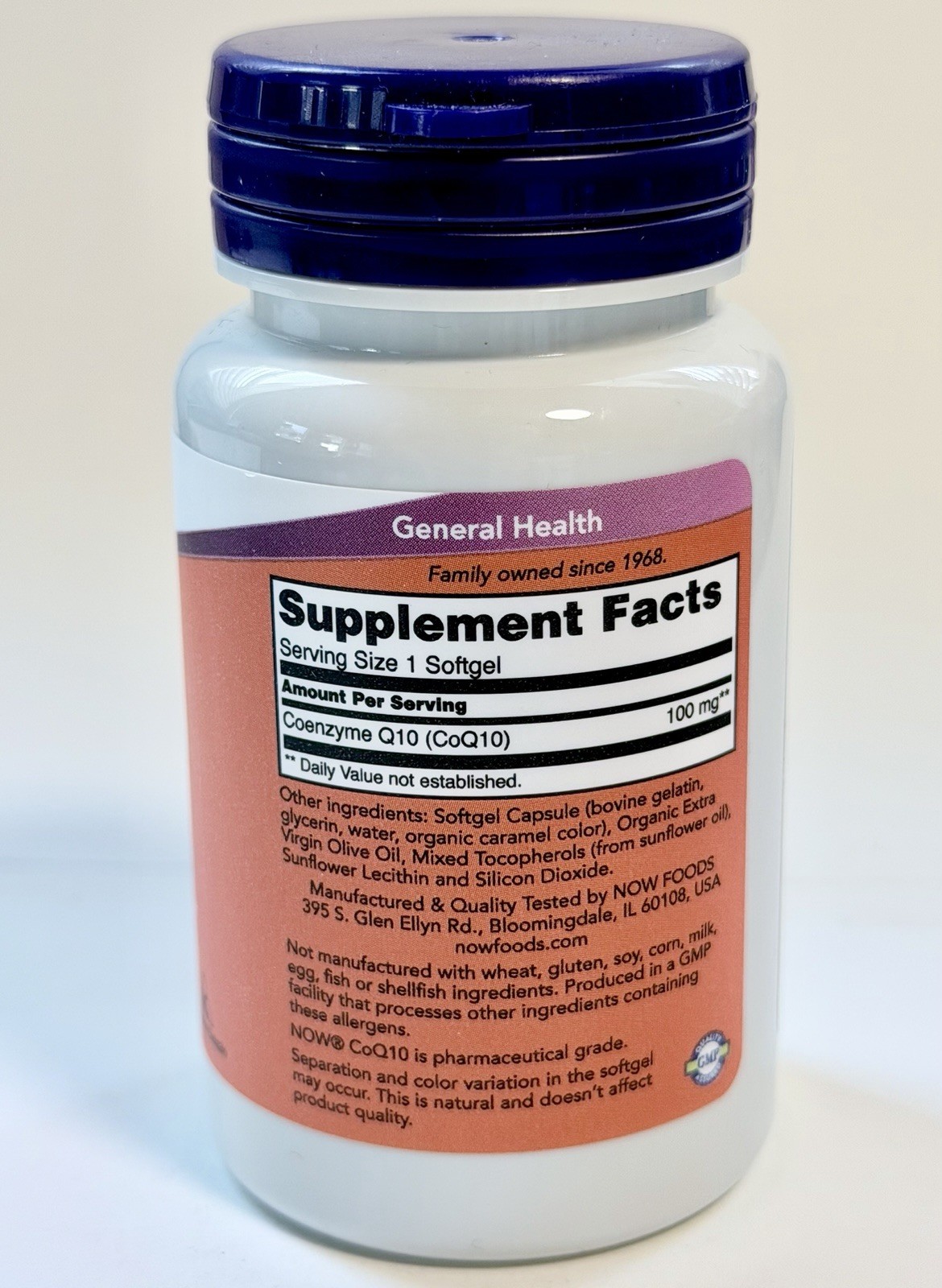 NOW Foods CoQ10 100mg 50 Softgels Non-GMO Cardiovascular Health EXP05/2029
