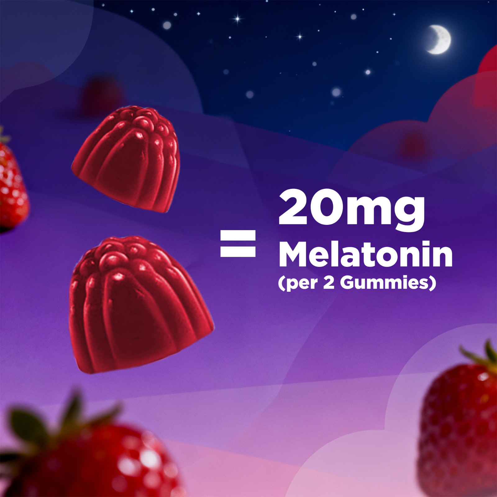 Vitamatic Melatonin 20mg Gummies for Adult 30 Servings -(60 Gummies (Pack of 2))
