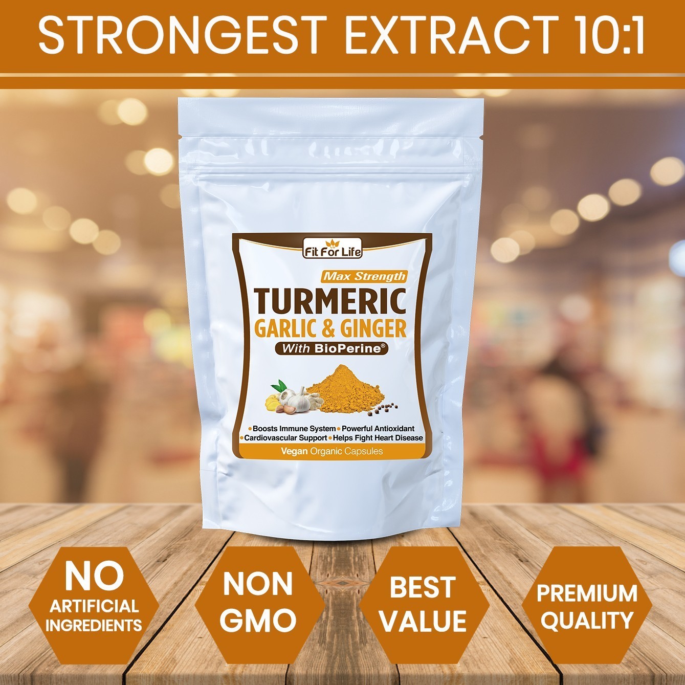 240 X STRONGEST PILLS TURMERIC GARLIC GINGER BIOPERINE CURCUMIN TUMERIC CAPSULES